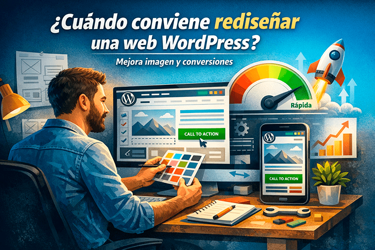rediseño de una web WordPress para mejorar imagen, velocidad y conversiones
