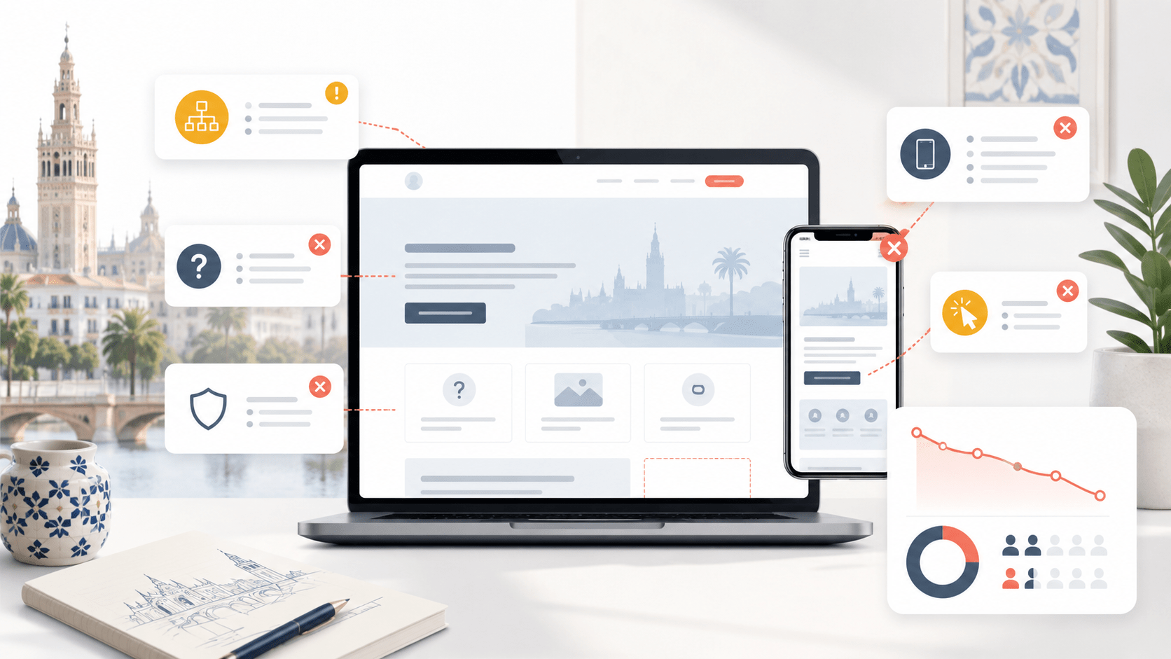 Fallos de estructura y conversión en una web de empresa en Sevilla