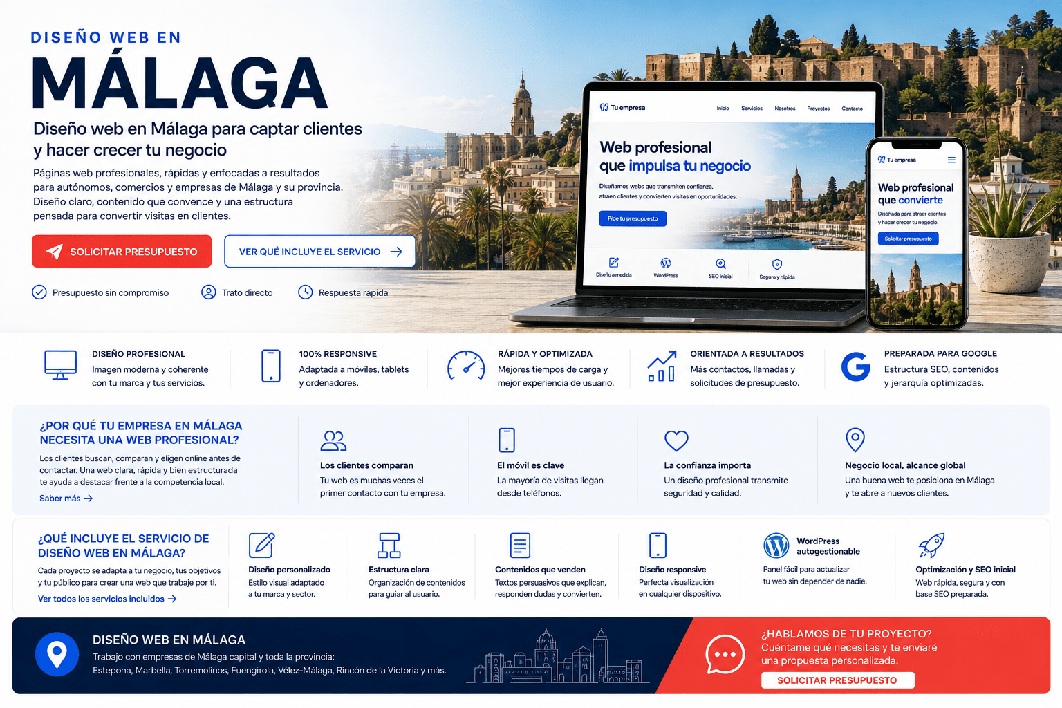 Diseño web en Málaga para empresas que quieren captar clientes
