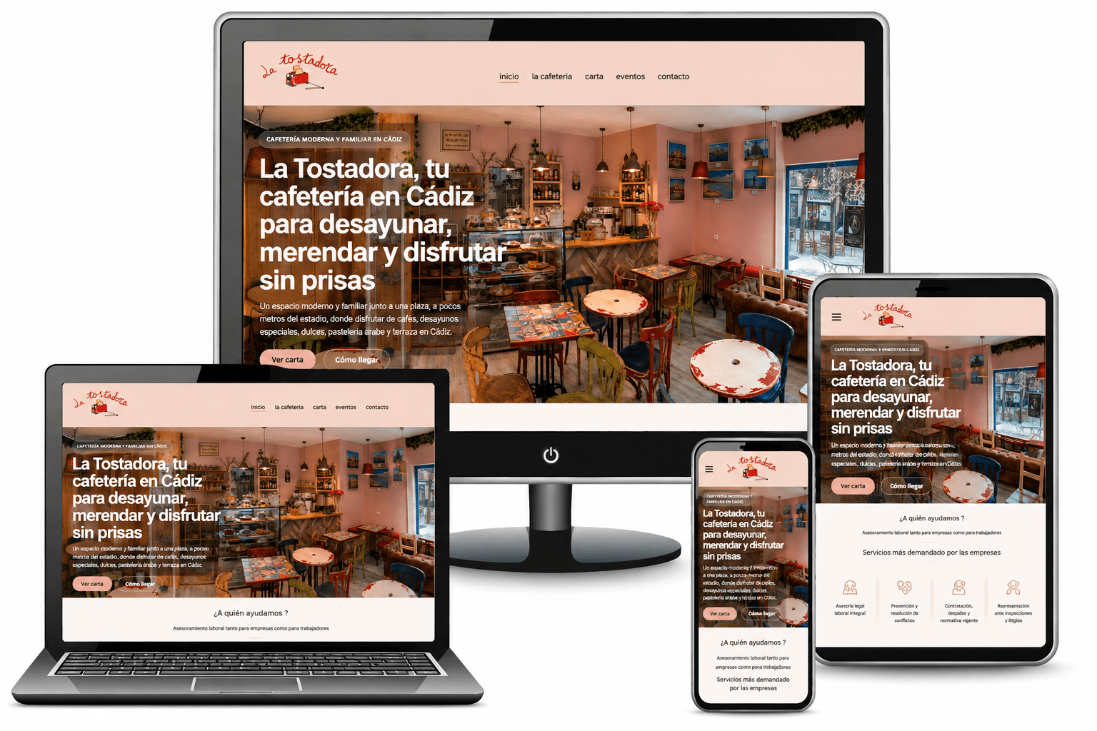 Diseño responsive de la página web de La Tostadora Creativa