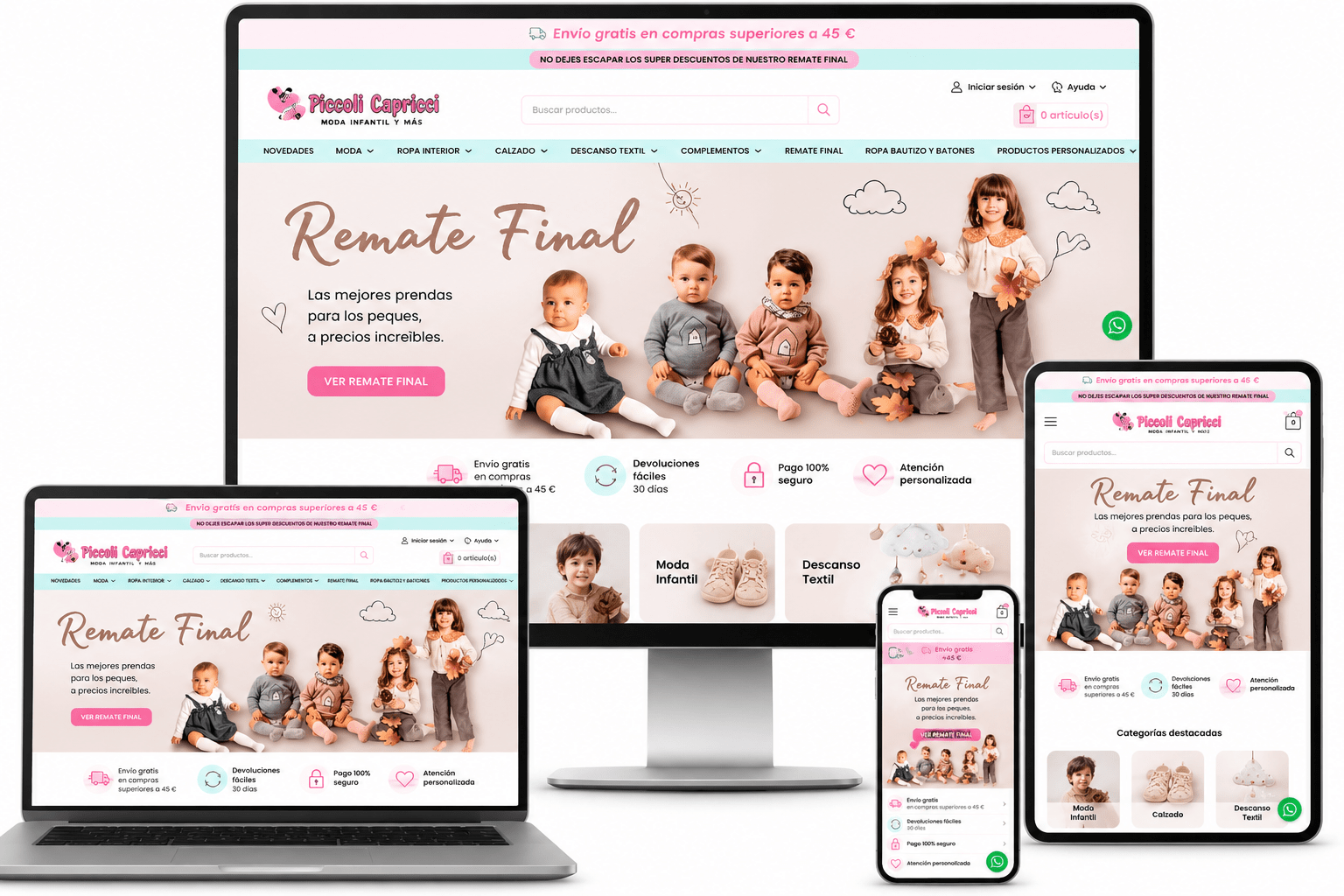 Tienda online de ropa de bebé Piccoli Capricci