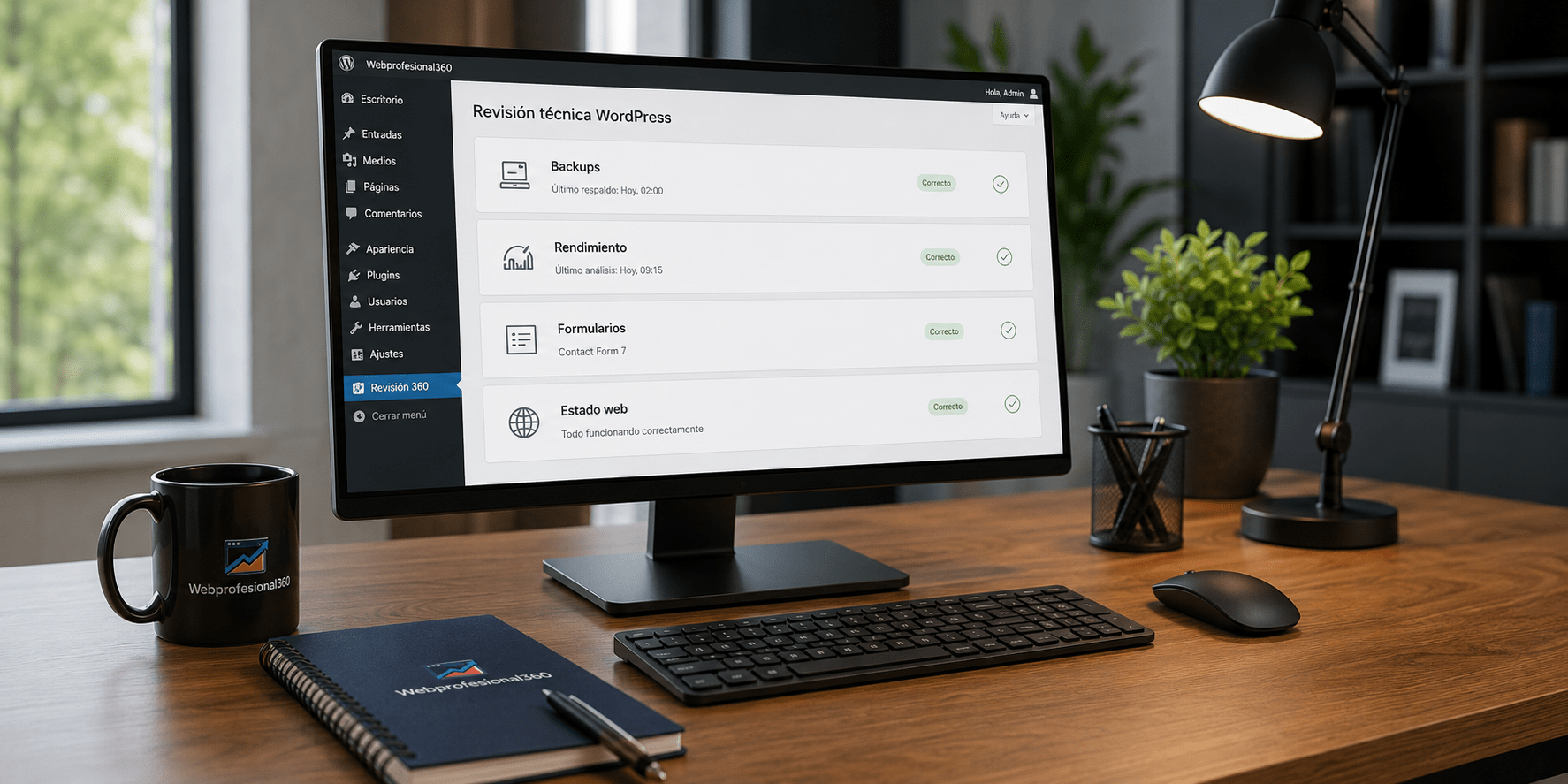 Revisión técnica de copias seguridad rendimiento formularios y estado de una web WordPress