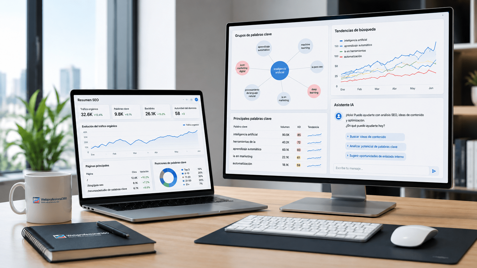 Análisis de datos SEO con inteligencia artificial y revisión profesional