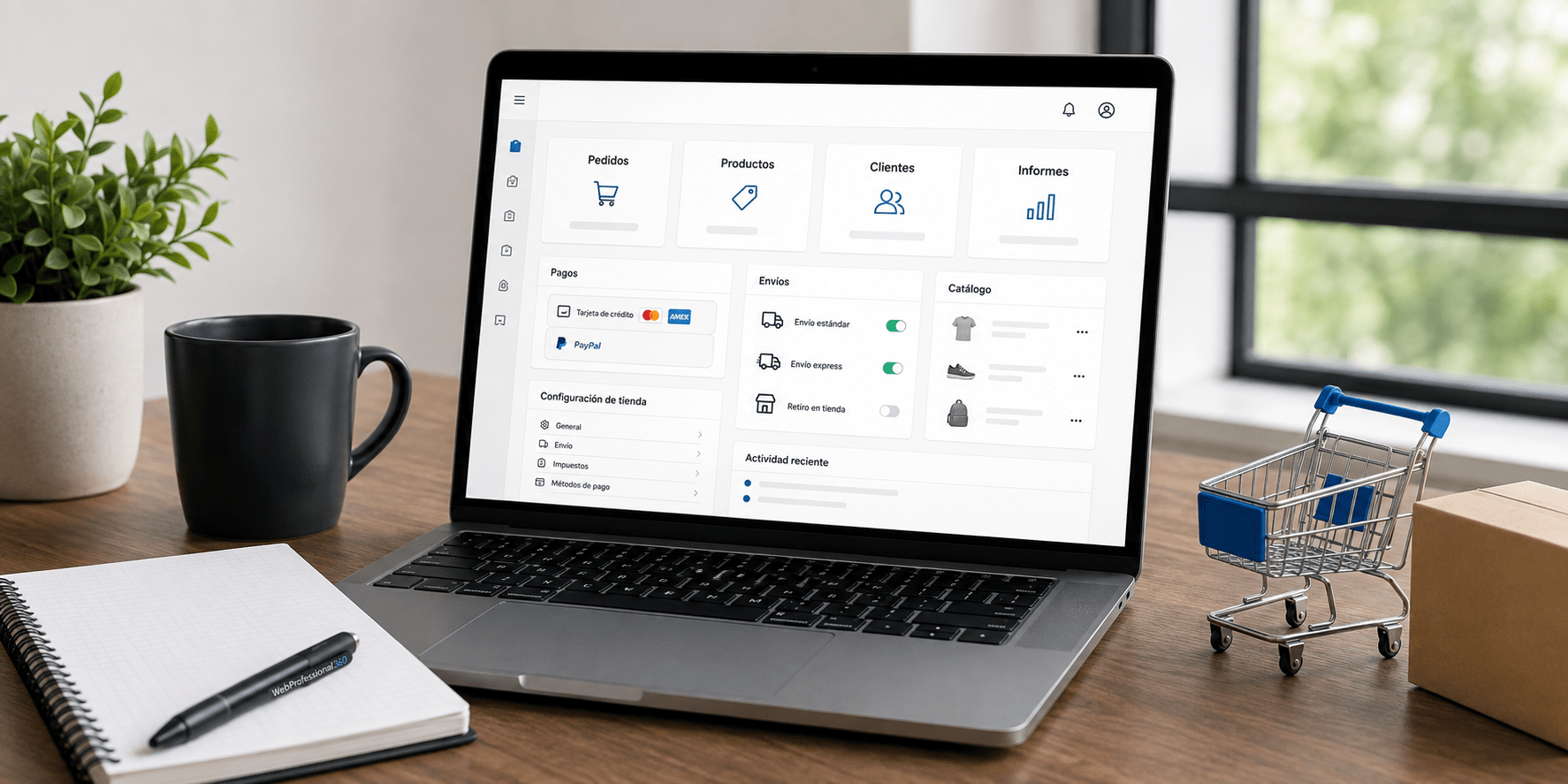 Configuración de pagos envíos y gestión de una tienda online