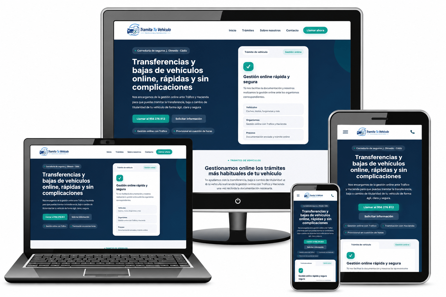 Diseño responsive de la plataforma Tramita Tu Vehículo